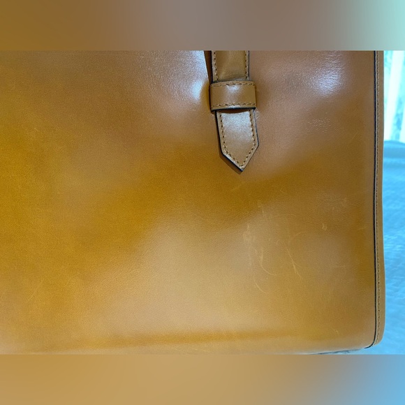 CELINE - Rust Brown Structured Leather Tote with Turnlock & Chain **FINAL PRICE* - Picture 14 of 15